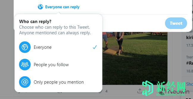 Twitter现在允许所有人限制可以在iOS和Web上回复其推文的人员