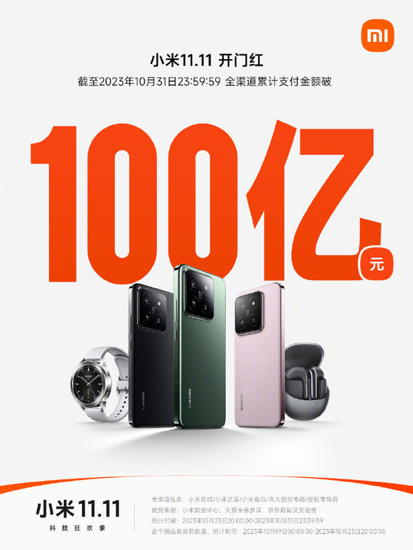 早报：vivo X100 Pro外观公布 小米双11迎来开门红