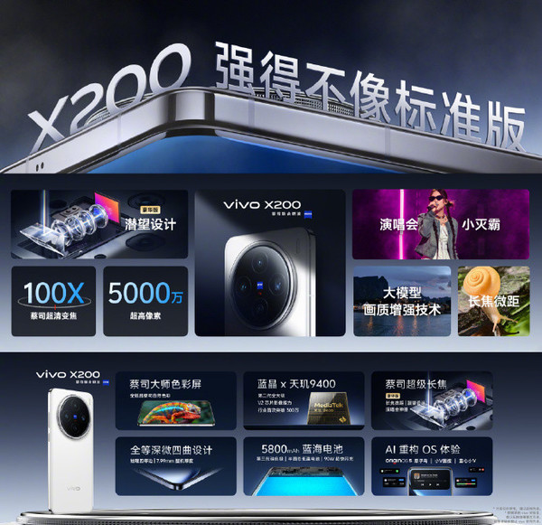 vivo X200正式发布 4299元起 首发搭载天玑9400芯片